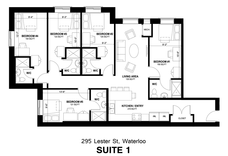 295 Lester Street - Suite #1 Layout